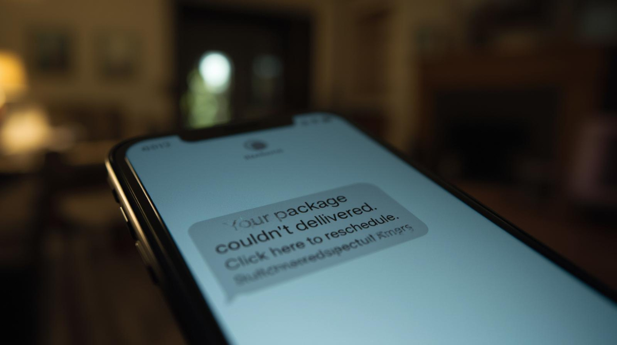 Fake package delivery scam text